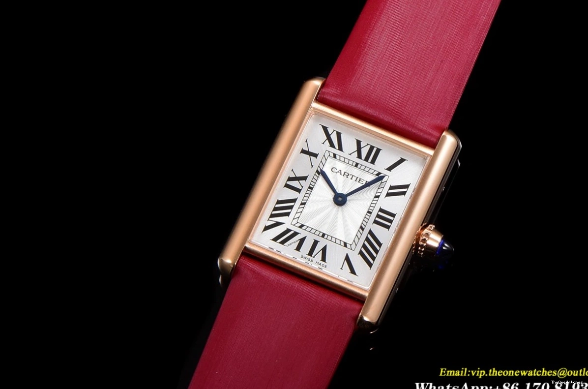 Dial Quartz 25.5mm RG SA F1F Tank White Red - Cartier Louis 0513
